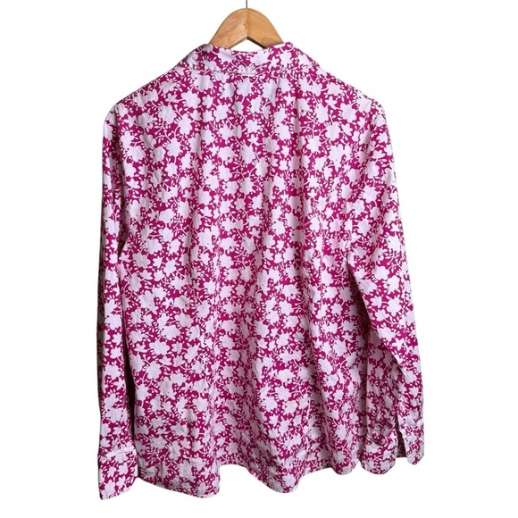 Talbots women’s long sleeve Floral Button-Up collared shirt Pink Size 2X - Picture 7 of 11